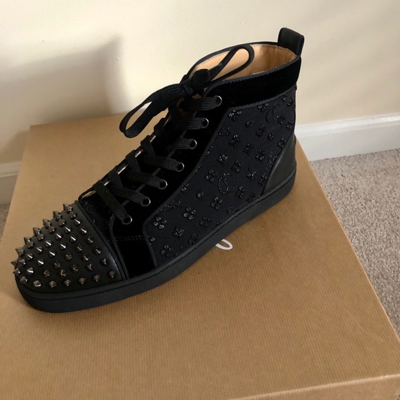 BRAND NEW CHRIS LOUIBOUTIN MEN BLK SNEAKERS - Picture 5 of 6